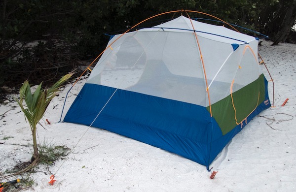 Beach Campsite with Sand Stakes