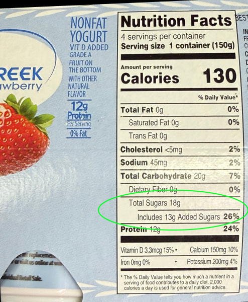 Yogurt w/ 13g Added Sugar