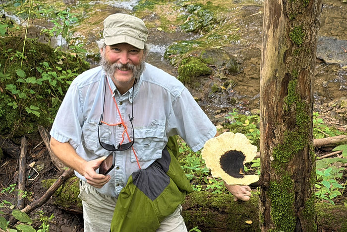 Author with Big Mushroom (photo: Diana Pray)