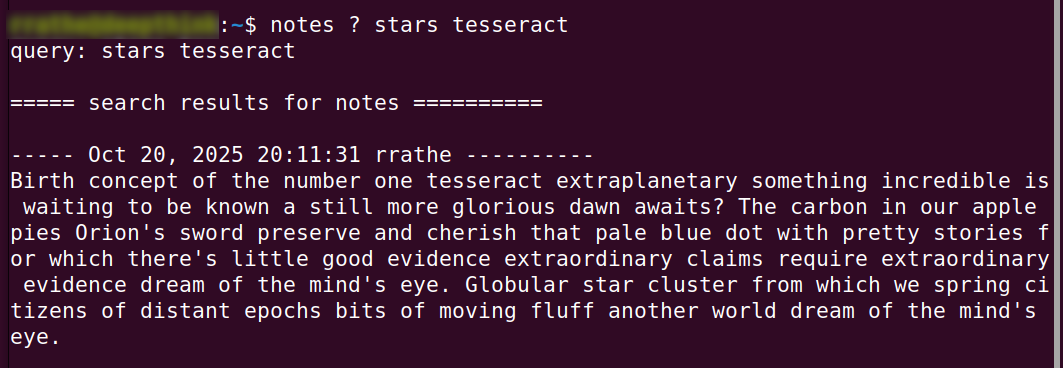 Notes Query Example