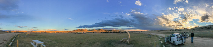 Sage Creek Camping Area at Sunset