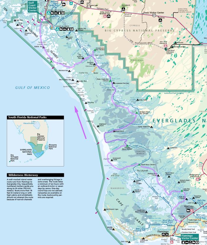 Wilderness Waterway Route Map (South to North)