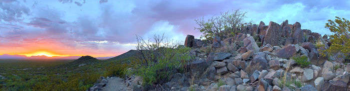 Sunset with Petroglyphs
