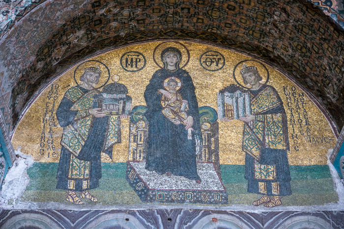 Mary with Jesus, Mosaic Over Side Entrance
